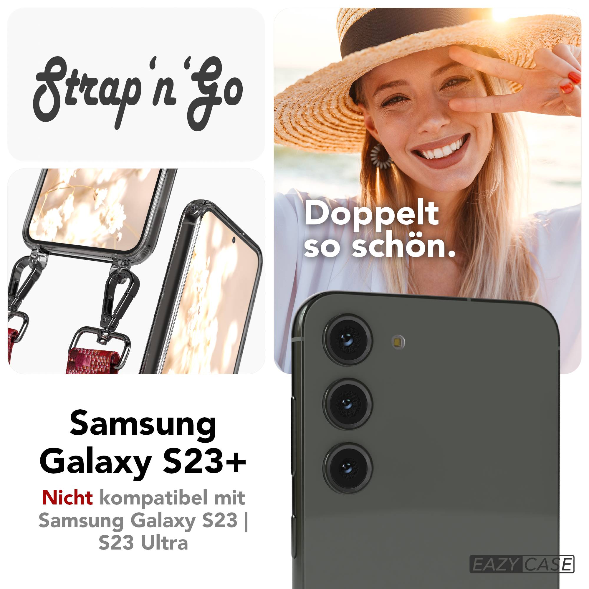 Samsung Galaxy S23 Plus Handykette mit Boho Band Umhängegurt Set 
