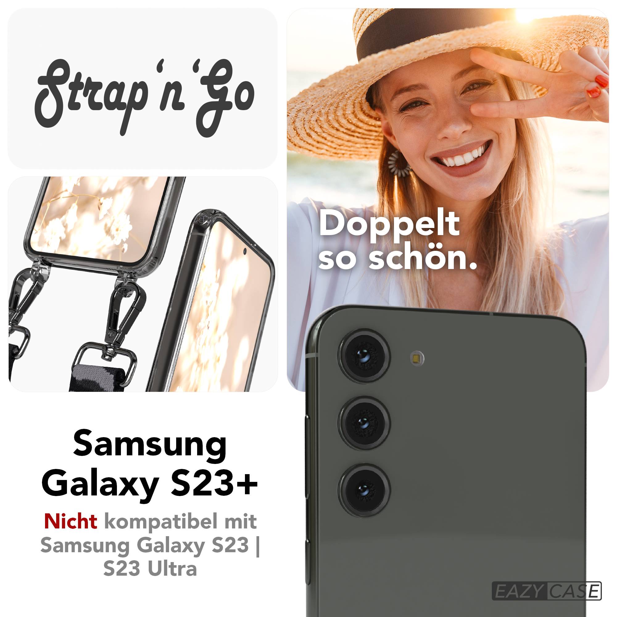 Samsung Galaxy S23 Plus Handykette mit Boho Band Umhängegurt Set 