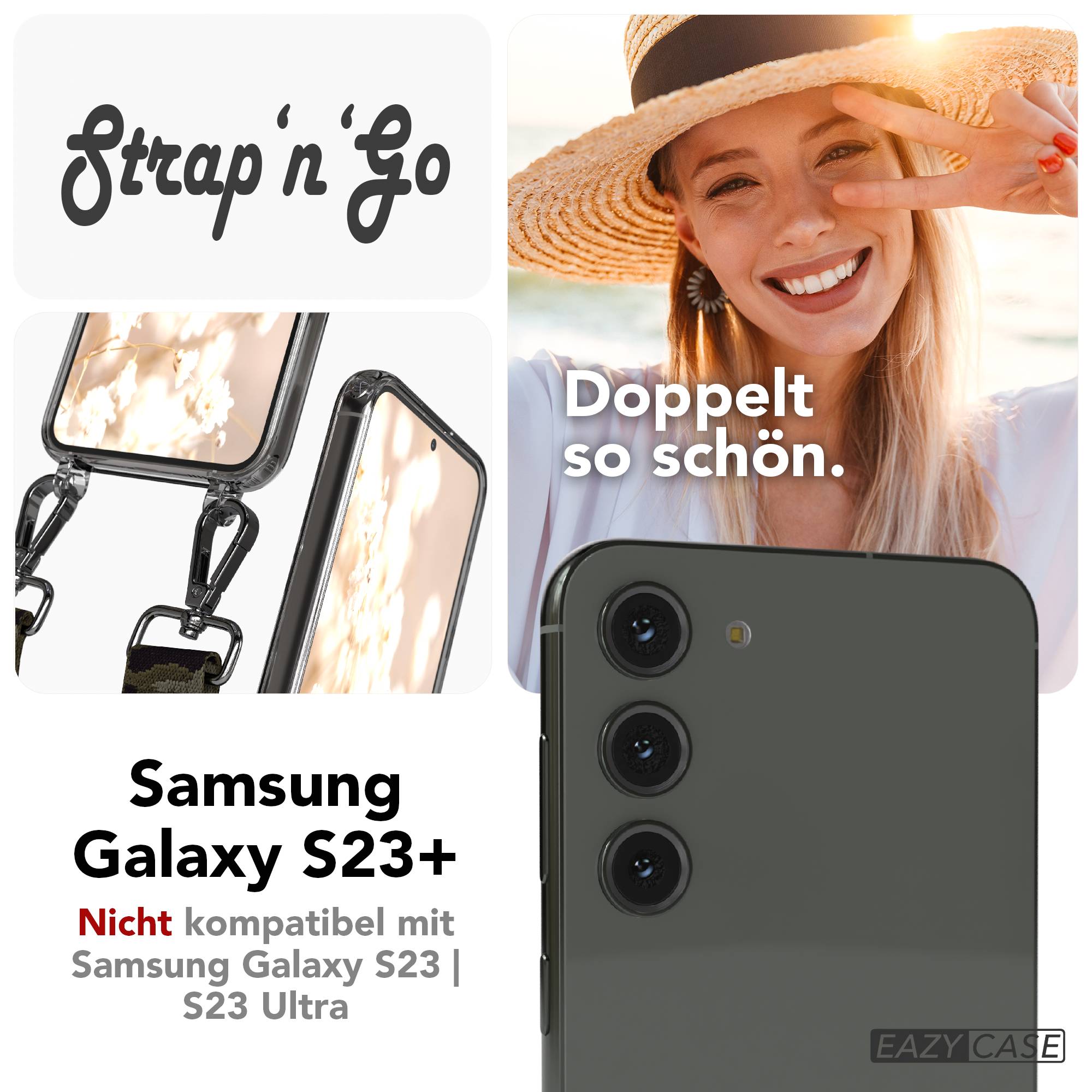 Samsung Galaxy S23 Plus Handykette mit Boho Band Umhängegurt Set 