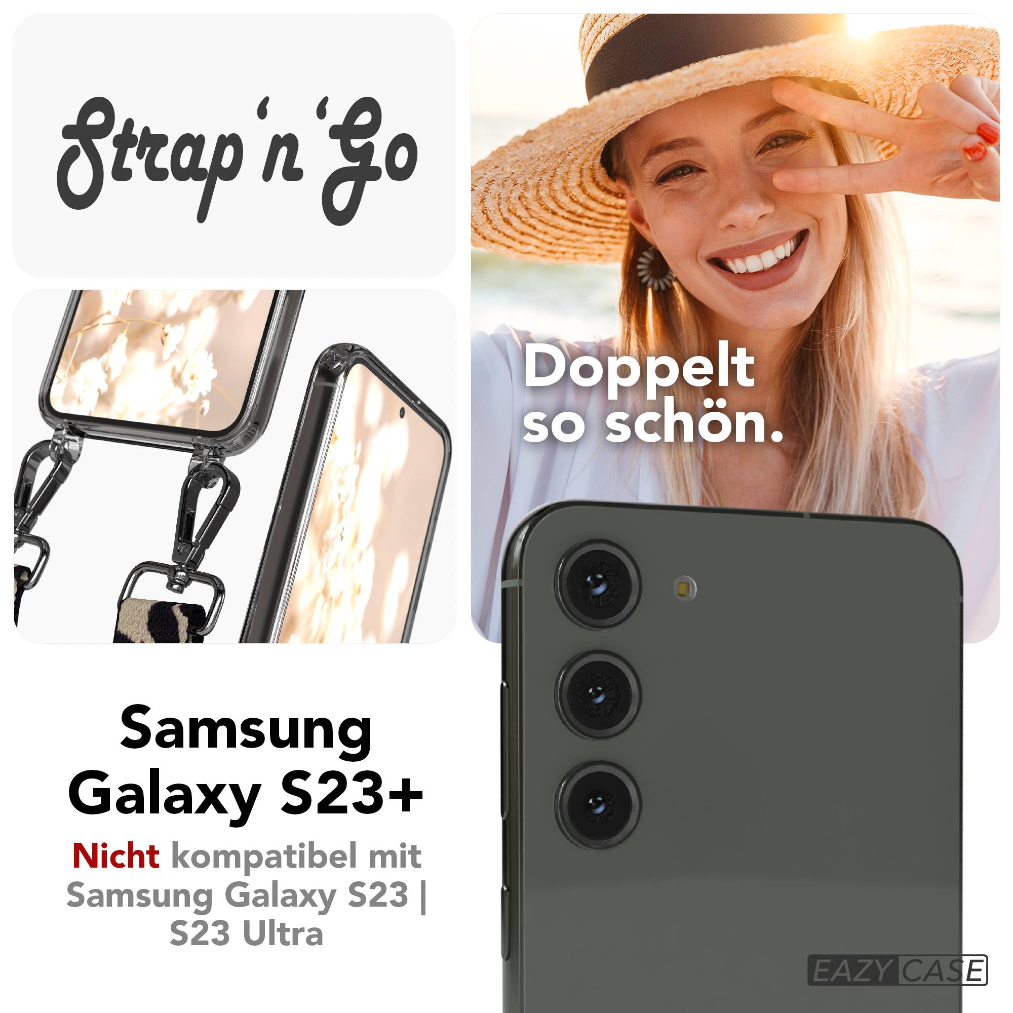 Samsung Galaxy S23 Plus Handykette mit Boho Band Umhängegurt Set 