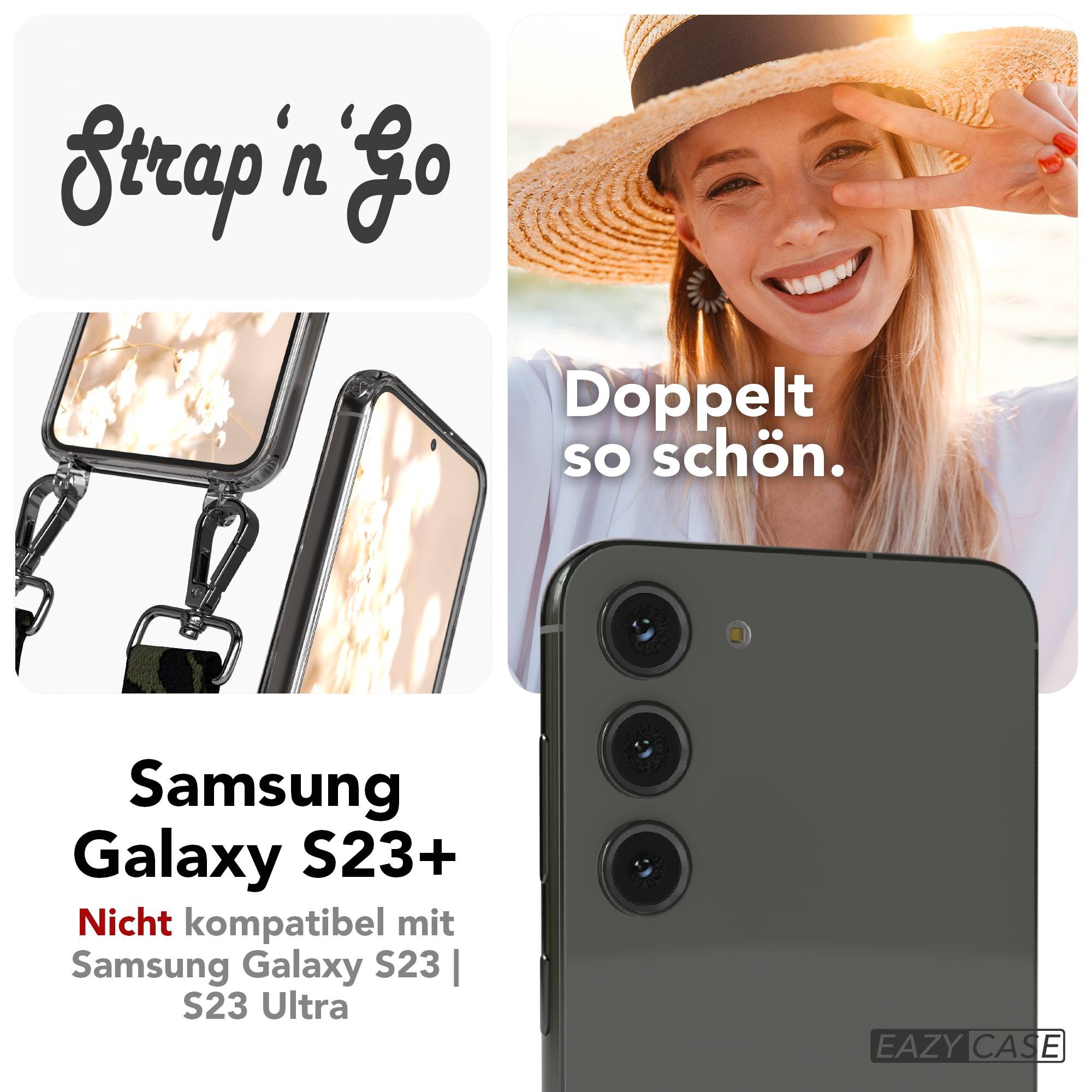 Samsung Galaxy S23 Plus Handykette mit Boho Band Umhängegurt Set 