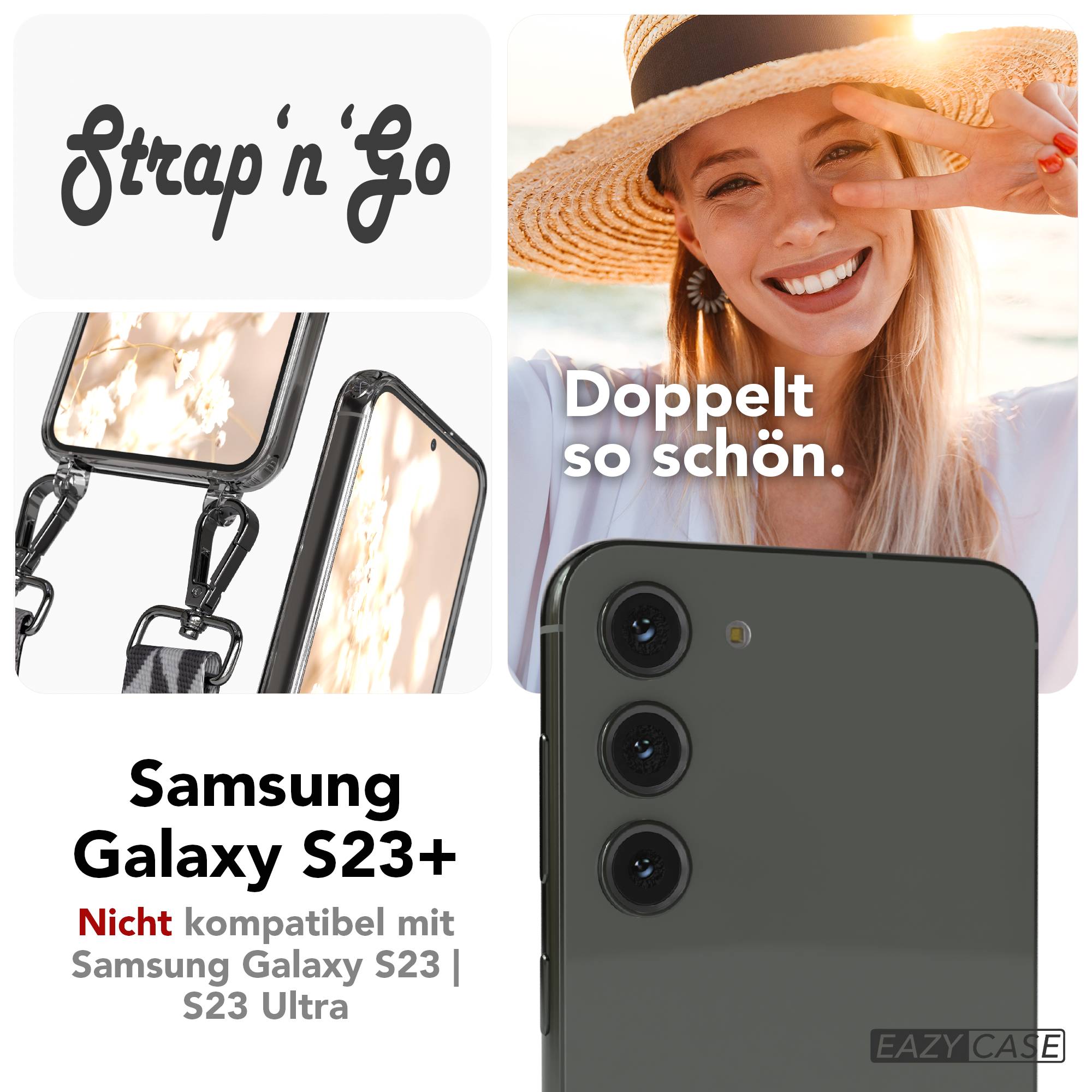 Samsung Galaxy S23 Plus Handykette mit Boho Band Umhängegurt Set 