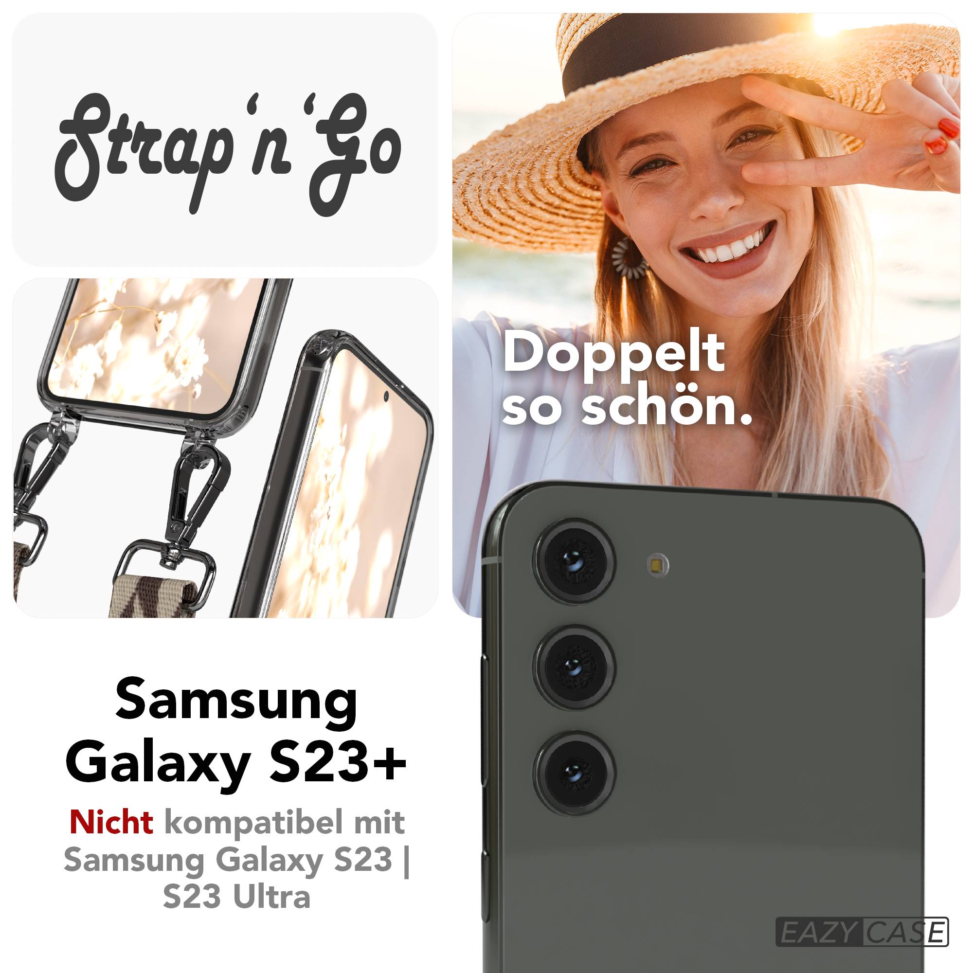 Samsung Galaxy S23 Plus Handykette mit Boho Band Umhängegurt Set 