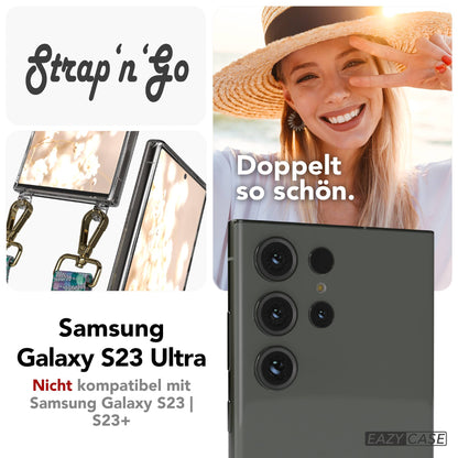 Samsung Galaxy S23 Ultra Handykette mit Boho Band verstellbar 