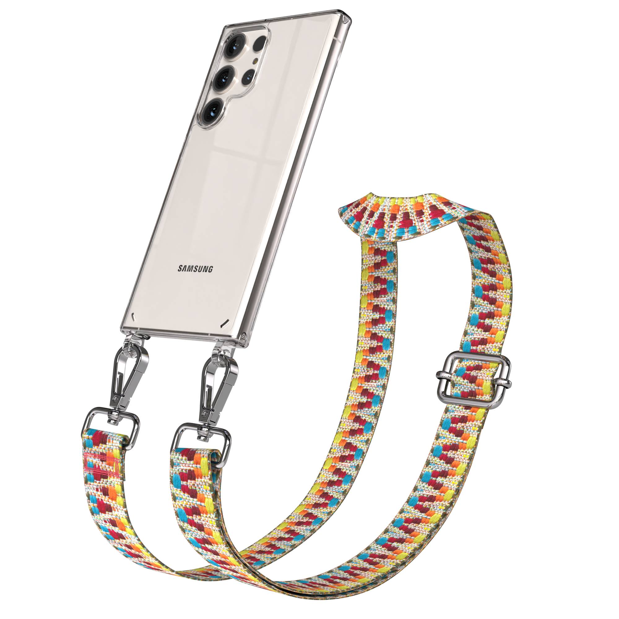 Samsung Galaxy S23 Ultra Handykette mit Boho Band verstellbar 