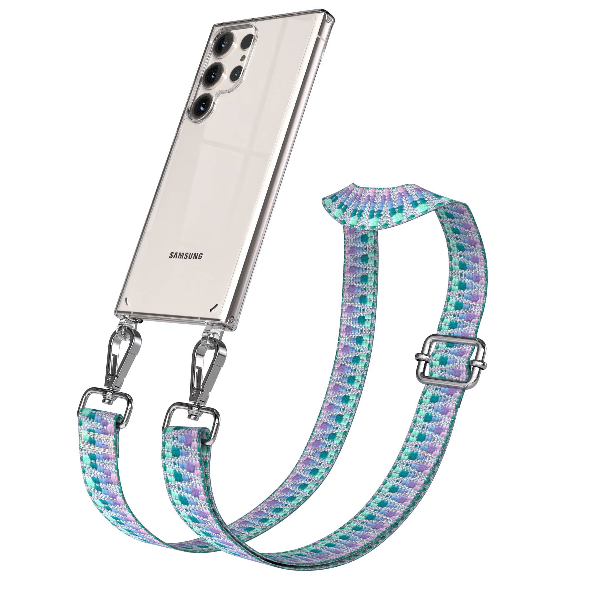 Samsung Galaxy S23 Ultra Handykette mit Boho Band verstellbar 