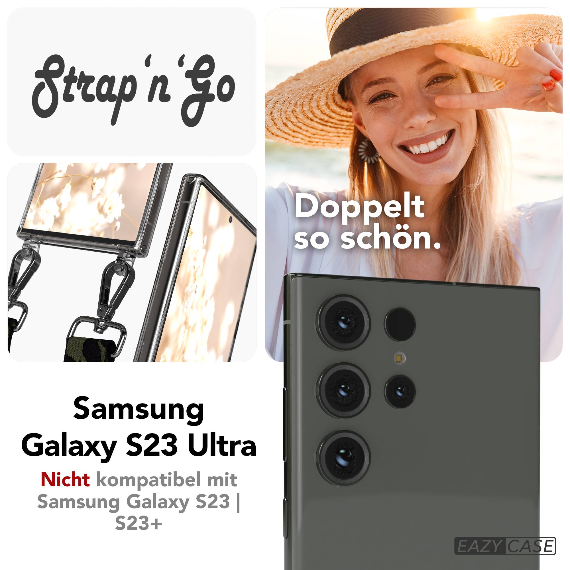 Samsung Galaxy S23 Ultra Handykette mit Boho Band verstellbar 