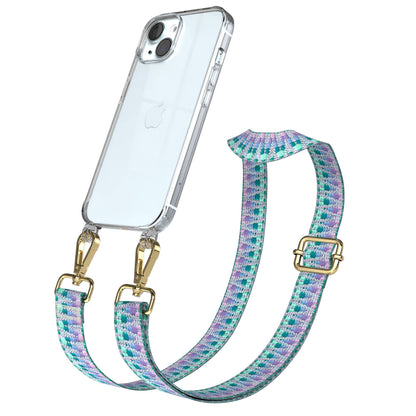 Apple iPhone 15 Handykette mit verstellbarem Boho Band zum Umhängen 