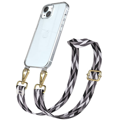 Apple iPhone 15 Handykette mit verstellbarem Boho Band zum Umhängen 