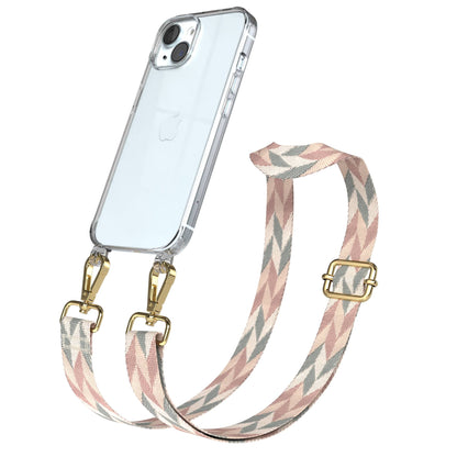 Apple iPhone 15 Handykette mit verstellbarem Boho Band zum Umhängen 