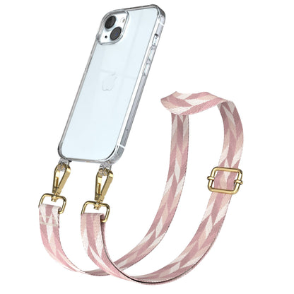 Apple iPhone 15 Handykette mit verstellbarem Boho Band zum Umhängen 