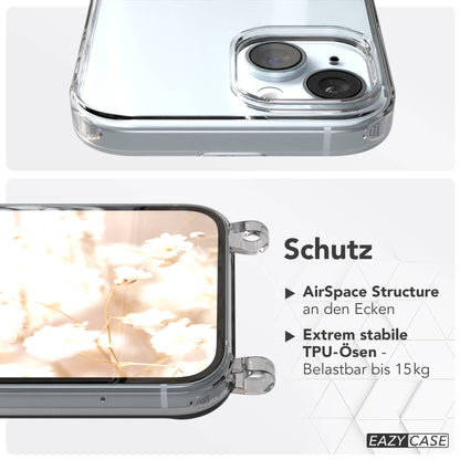 Apple iPhone 15 Handykette mit verstellbarem Boho Band zum Umhängen 