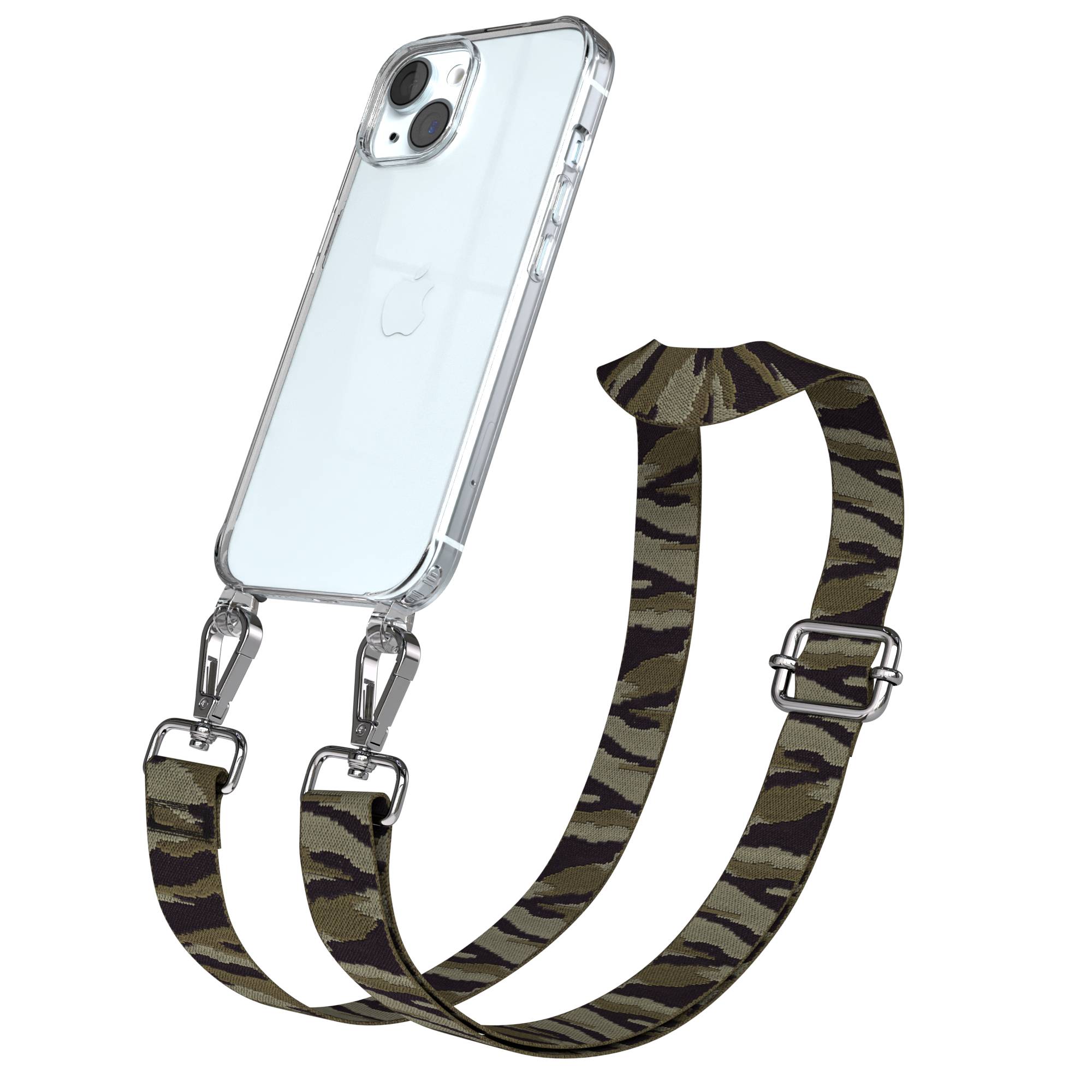 Apple iPhone 15 Handykette mit verstellbarem Boho Band zum Umhängen 