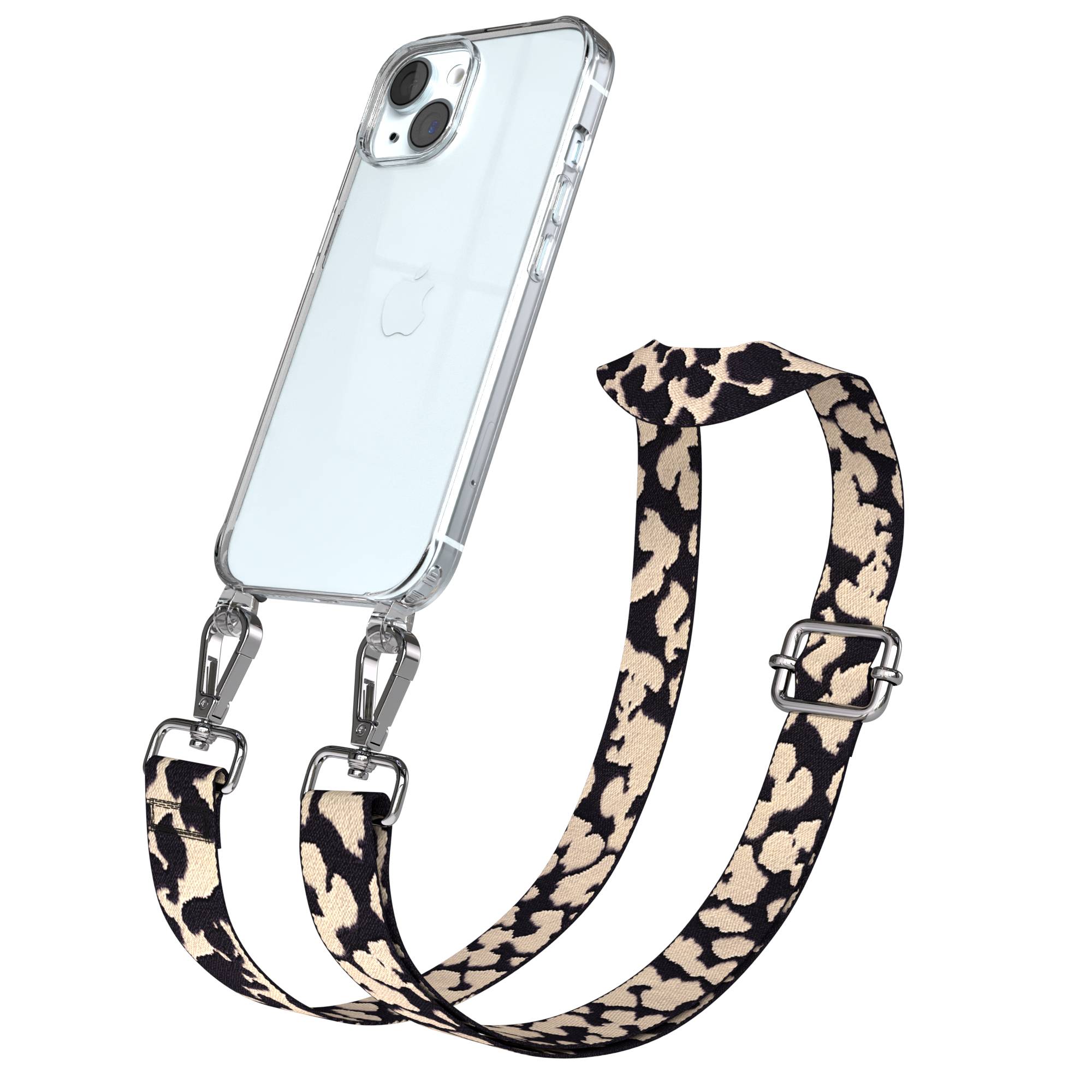 Apple iPhone 15 Handykette mit verstellbarem Boho Band zum Umhängen 