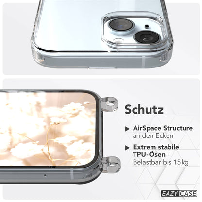 Apple iPhone 15 Handykette mit verstellbarem Boho Band zum Umhängen 