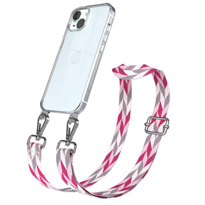 Apple iPhone 15 Handykette mit verstellbarem Boho Band zum Umhängen 