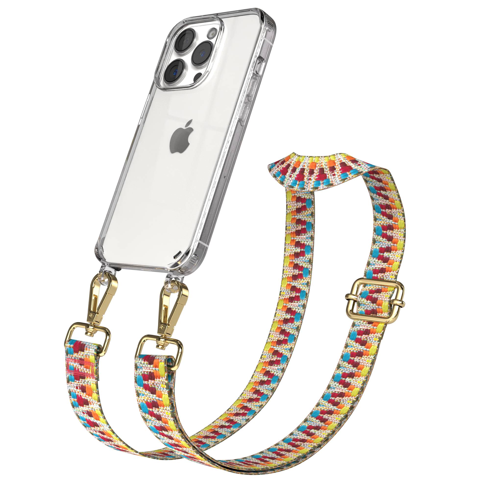 iPhone 15 Pro Handykette mit verstellbarem Trageriemen Boho Design 