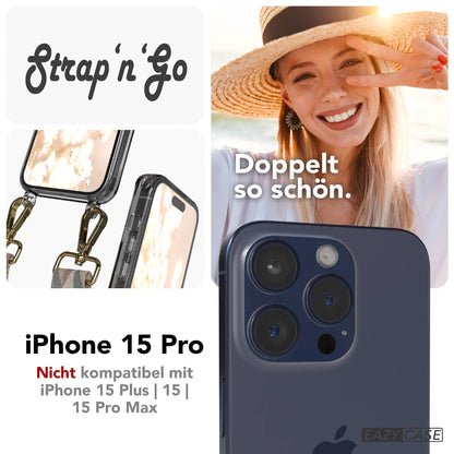 iPhone 15 Pro Handykette mit verstellbarem Trageriemen Boho Design 
