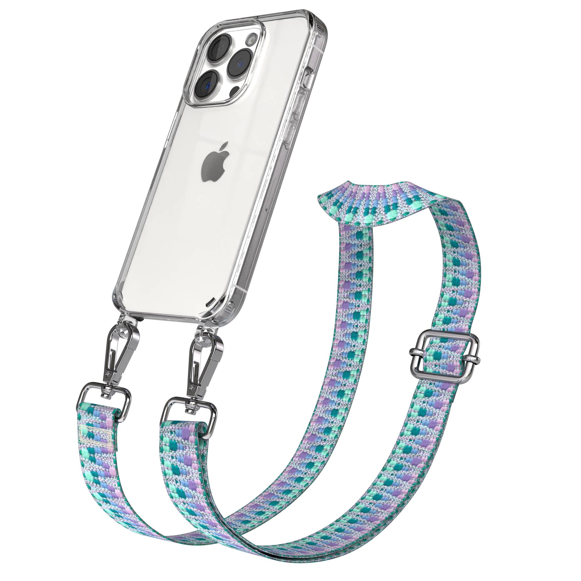 iPhone 15 Pro Handykette mit verstellbarem Trageriemen Boho Design 