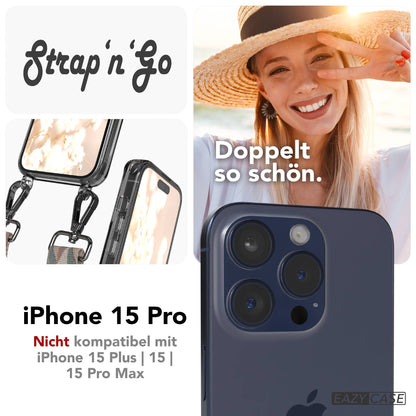 iPhone 15 Pro Handykette mit verstellbarem Trageriemen Boho Design 
