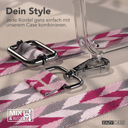 iPhone 15 Pro Handykette mit verstellbarem Trageriemen Boho Design 