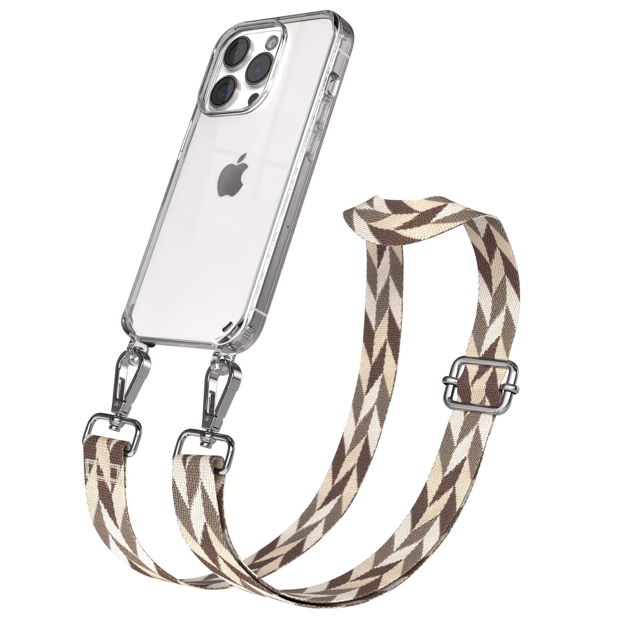 iPhone 15 Pro Handykette mit verstellbarem Trageriemen Boho Design 
