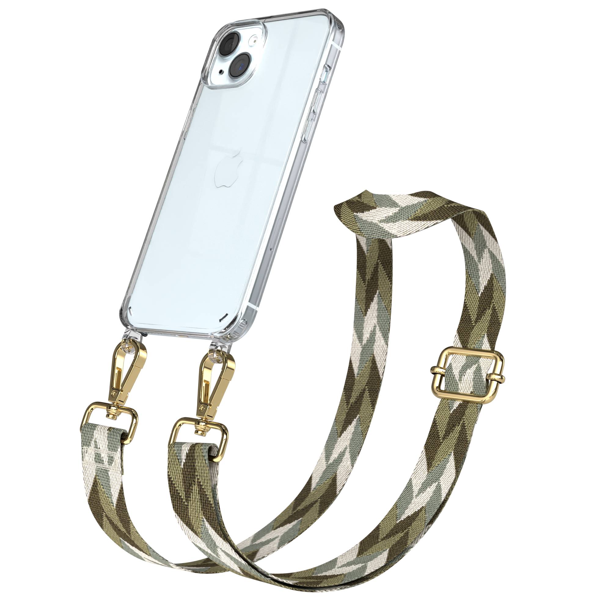 iPhone 15 Plus Handykette verstellbar mit Boho Band Design EAZY CASE 