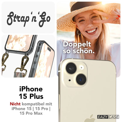 iPhone 15 Plus Handykette verstellbar mit Boho Band Design EAZY CASE 
