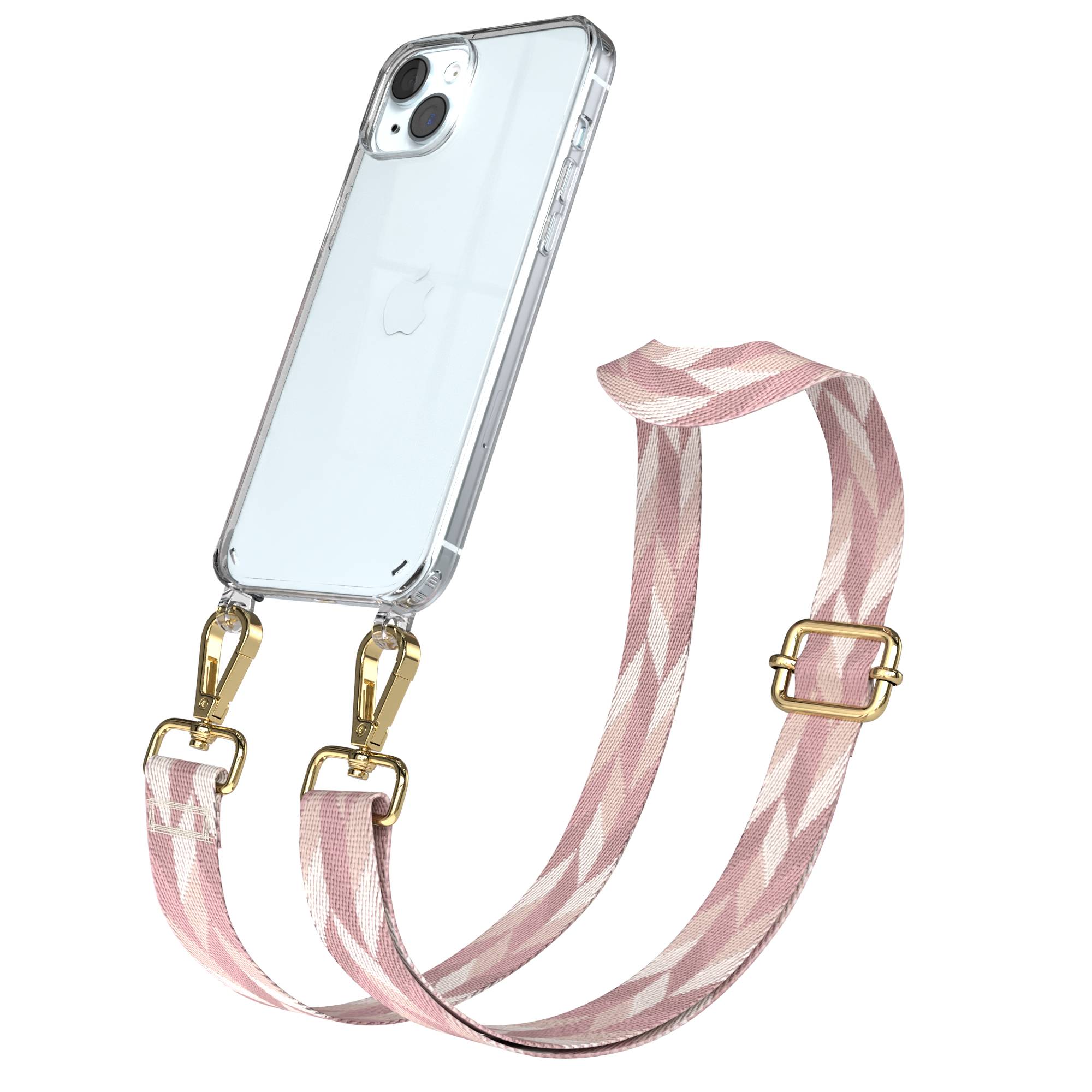 iPhone 15 Plus Handykette verstellbar mit Boho Band Design EAZY CASE 
