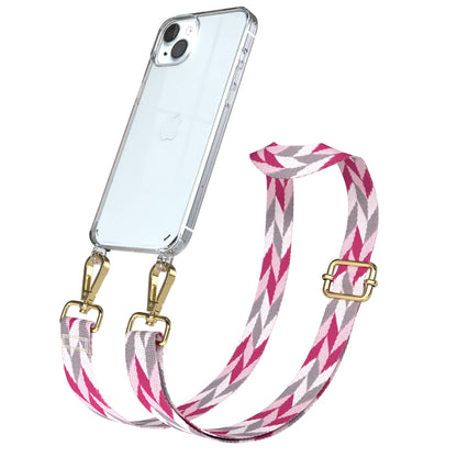 iPhone 15 Plus Handykette verstellbar mit Boho Band Design EAZY CASE 