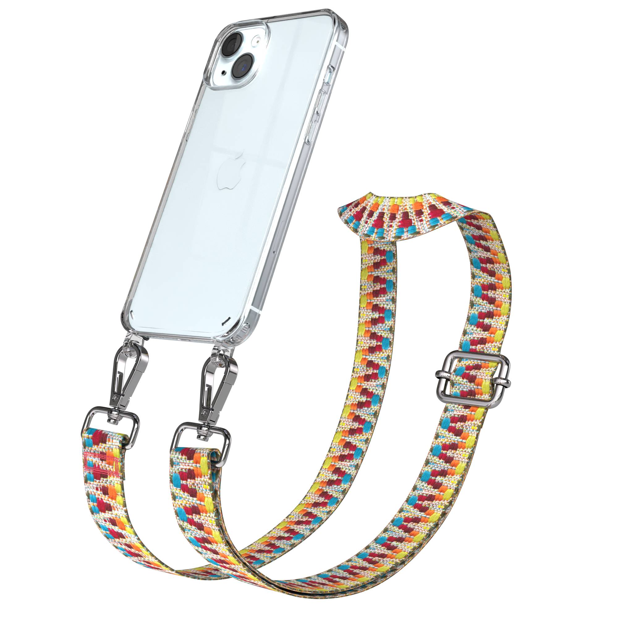 iPhone 15 Plus Handykette verstellbar mit Boho Band Design EAZY CASE 
