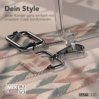 iPhone 15 Plus Handykette verstellbar mit Boho Band Design EAZY CASE 