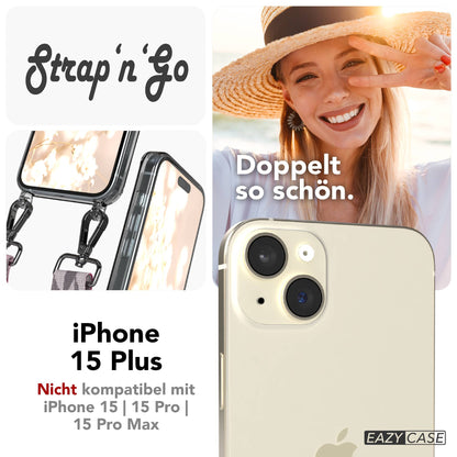 iPhone 15 Plus Handykette verstellbar mit Boho Band Design EAZY CASE 