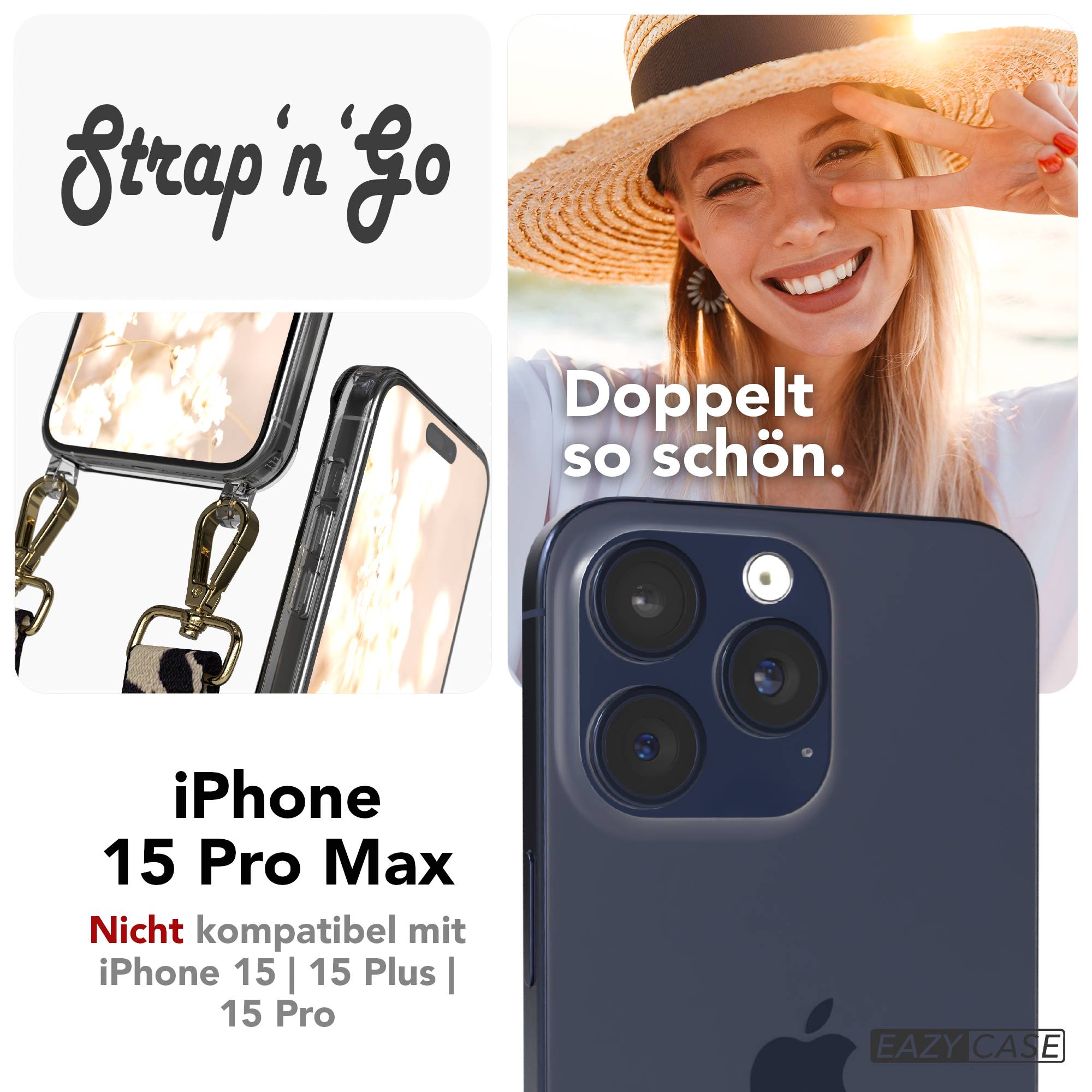 iPhone 15 Pro Max Handykette mit verstellbarem Boho Band Set 