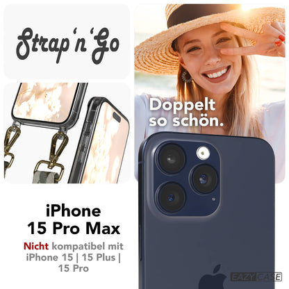 iPhone 15 Pro Max Handykette mit verstellbarem Boho Band Set 