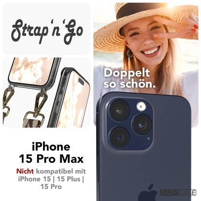 iPhone 15 Pro Max Handykette mit verstellbarem Boho Band Set 