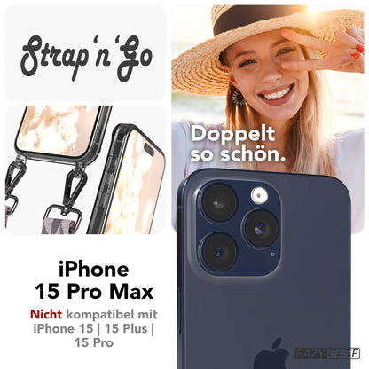iPhone 15 Pro Max Handykette mit verstellbarem Boho Band Set 
