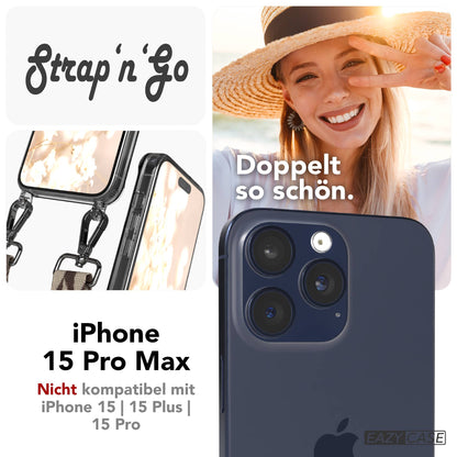 iPhone 15 Pro Max Handykette mit verstellbarem Boho Band Set 