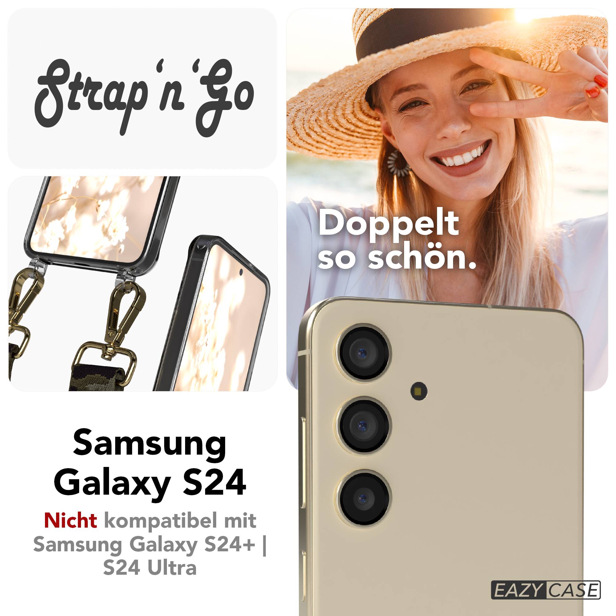 Samsung Galaxy S24 Handykette mit verstellbarem Boho Band Set 
