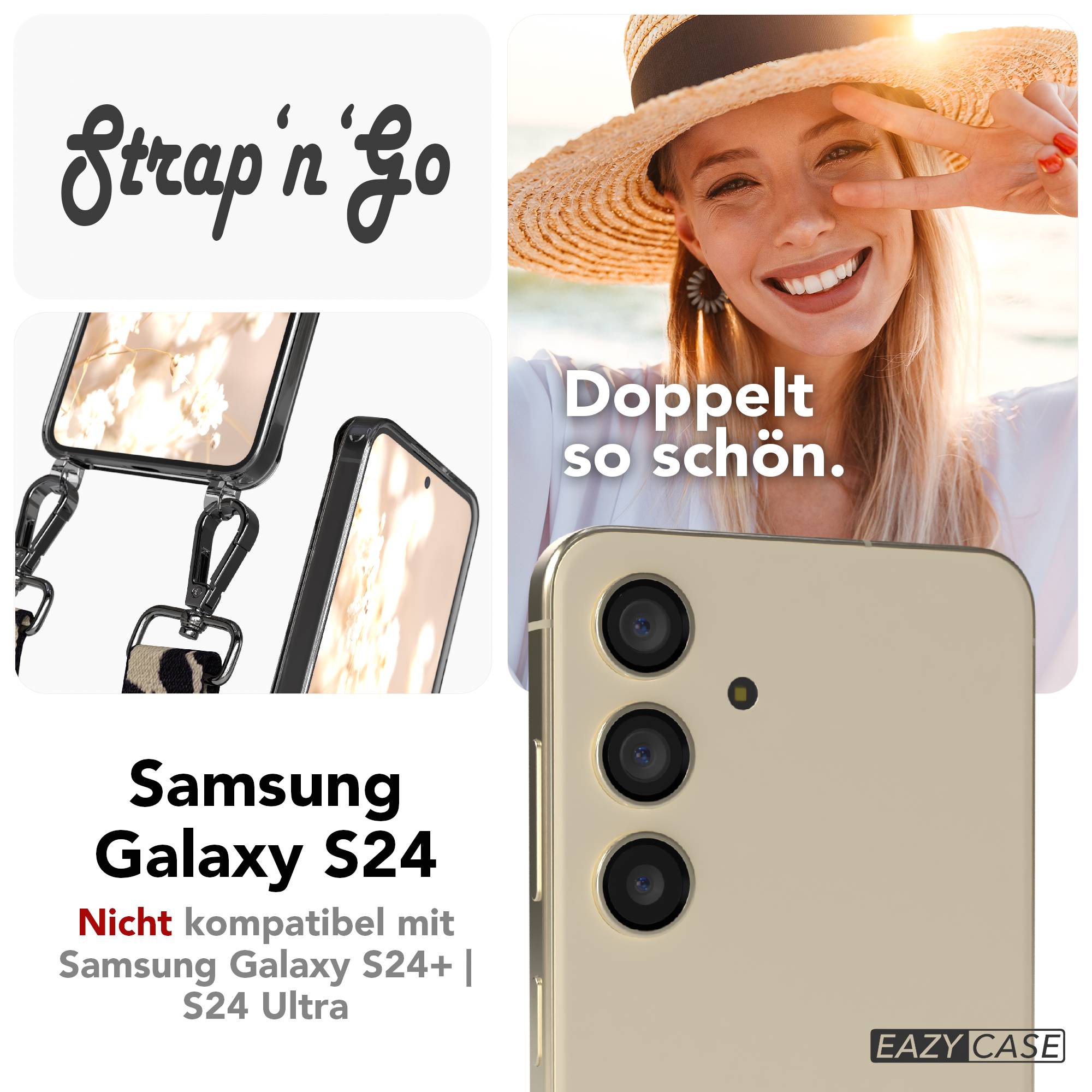Samsung Galaxy S24 Handykette mit verstellbarem Boho Band Set 