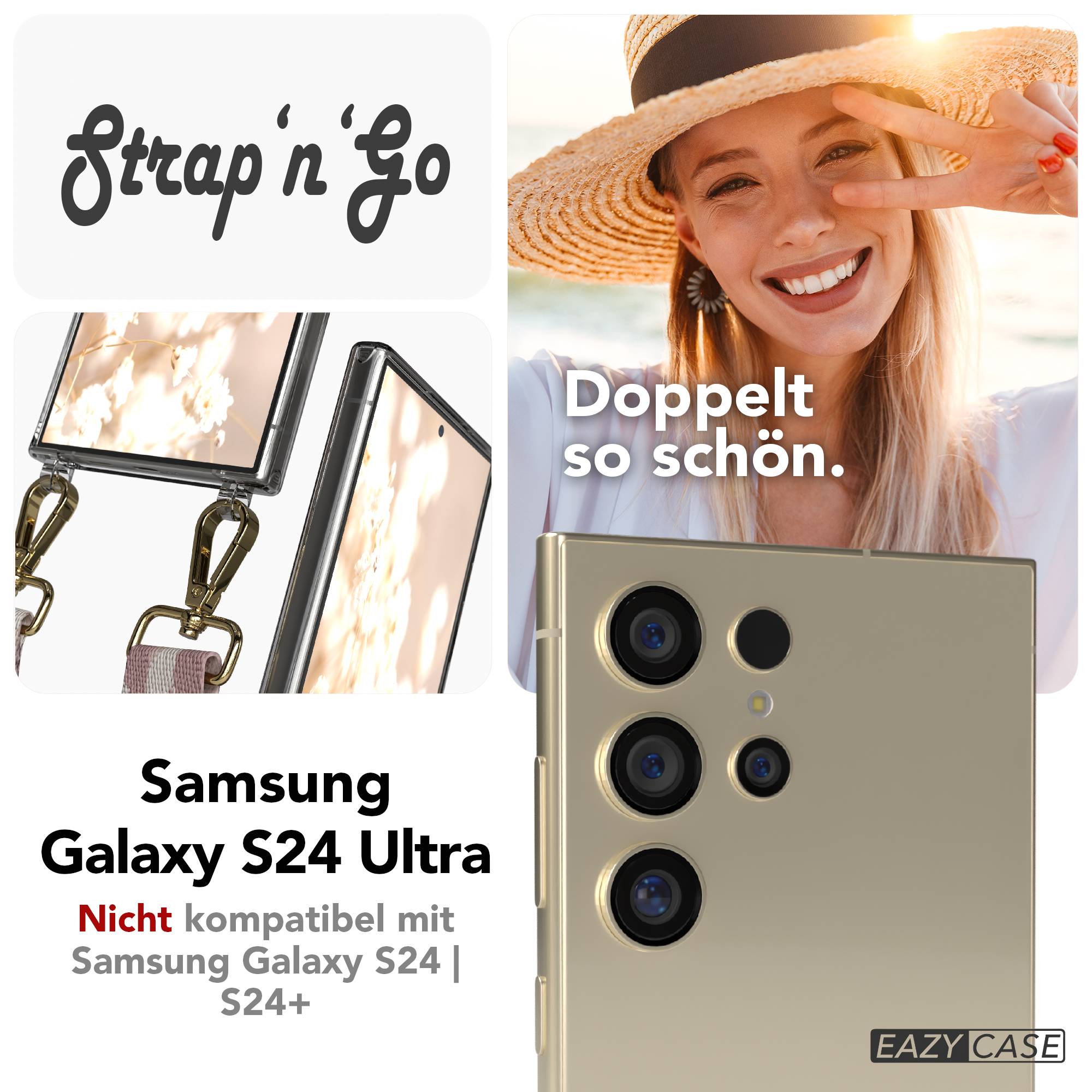 Samsung Galaxy S24 Ultra Handykette mit Boho Band zum Umhängen 