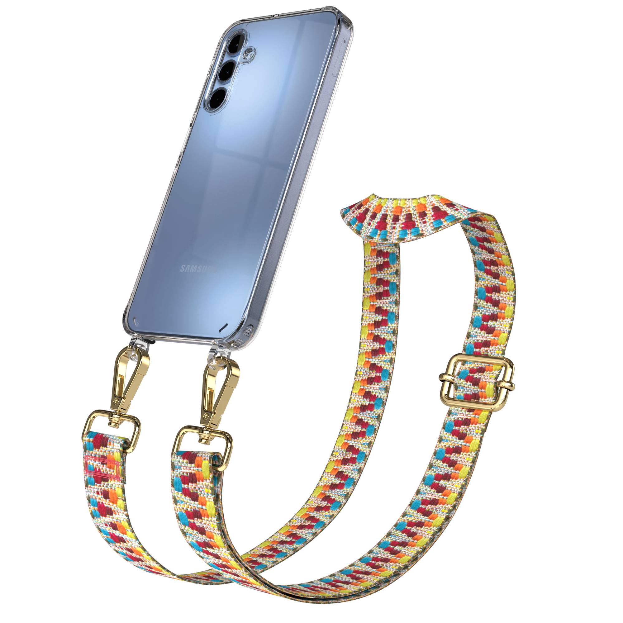 Samsung Galaxy A15 Handykette mit verstellbarem Boho Band zum Umhängen 