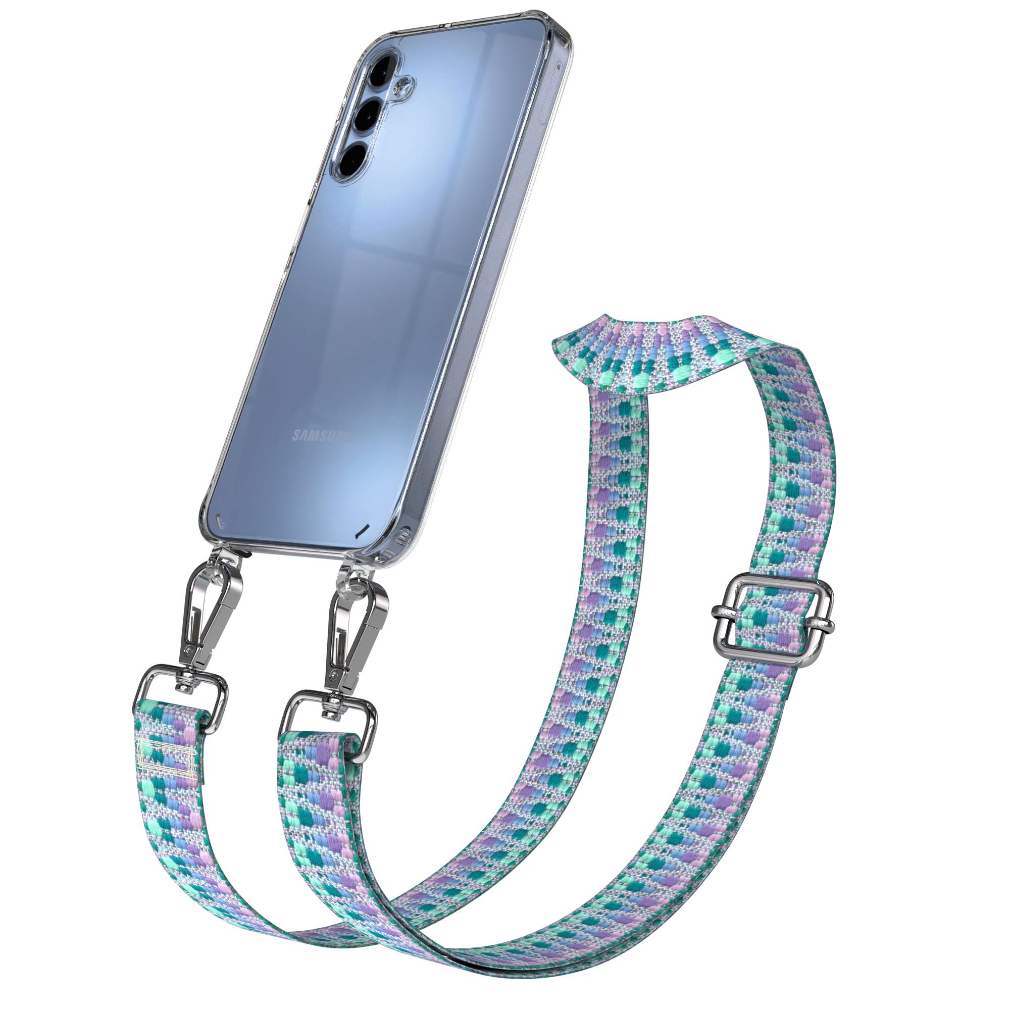 Samsung Galaxy A15 Handykette mit verstellbarem Boho Band zum Umhängen 