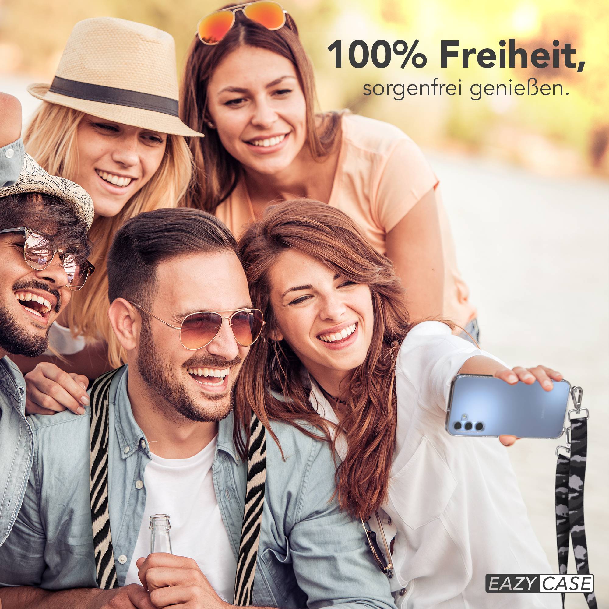Samsung Galaxy A15 Handykette mit verstellbarem Boho Band zum Umhängen 