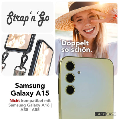 Samsung Galaxy A15 Handykette mit verstellbarem Boho Band zum Umhängen 