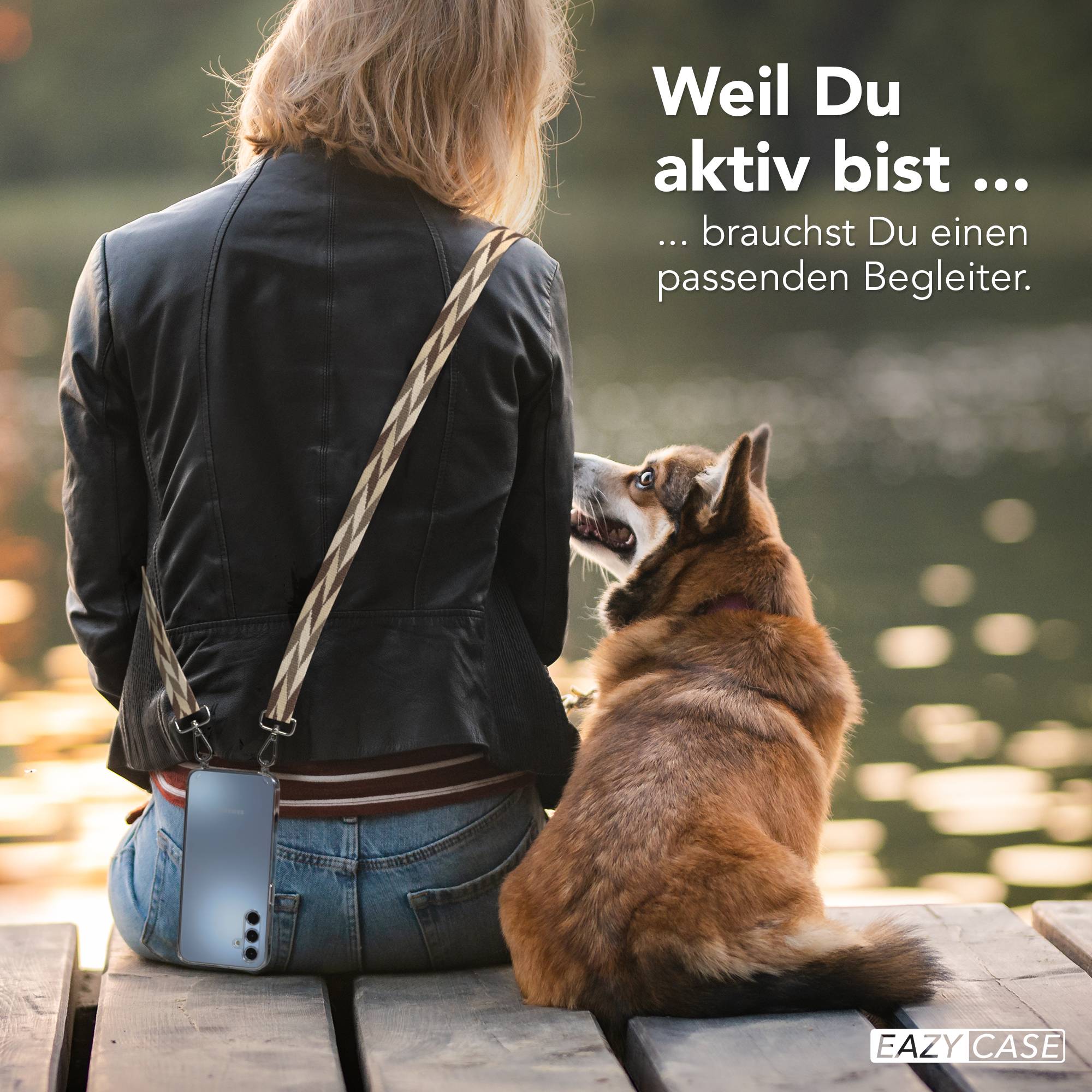 Samsung Galaxy A15 Handykette mit verstellbarem Boho Band zum Umhängen 