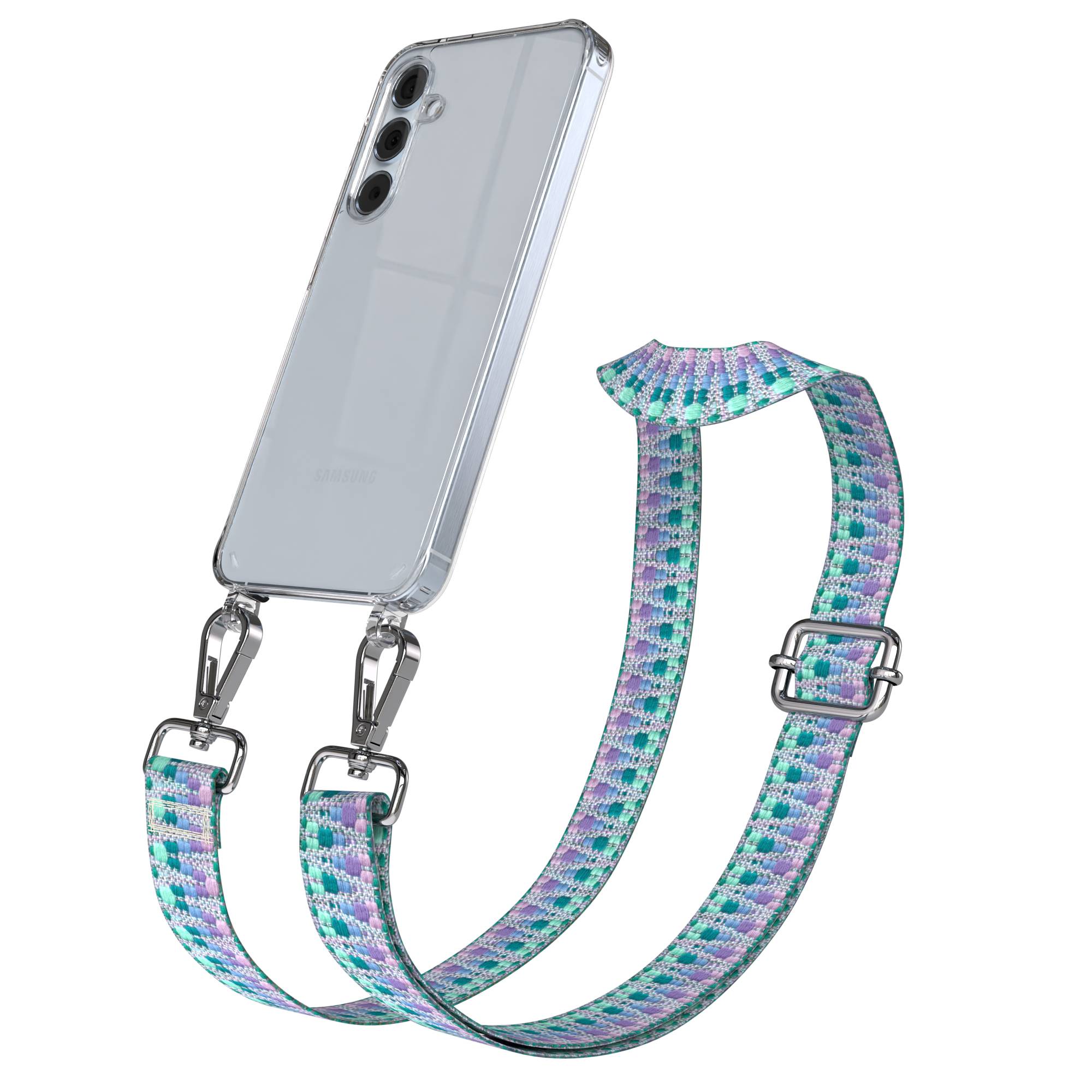 Samsung Galaxy A55 Handykette mit Boho Band und verstellbarem Riemen 