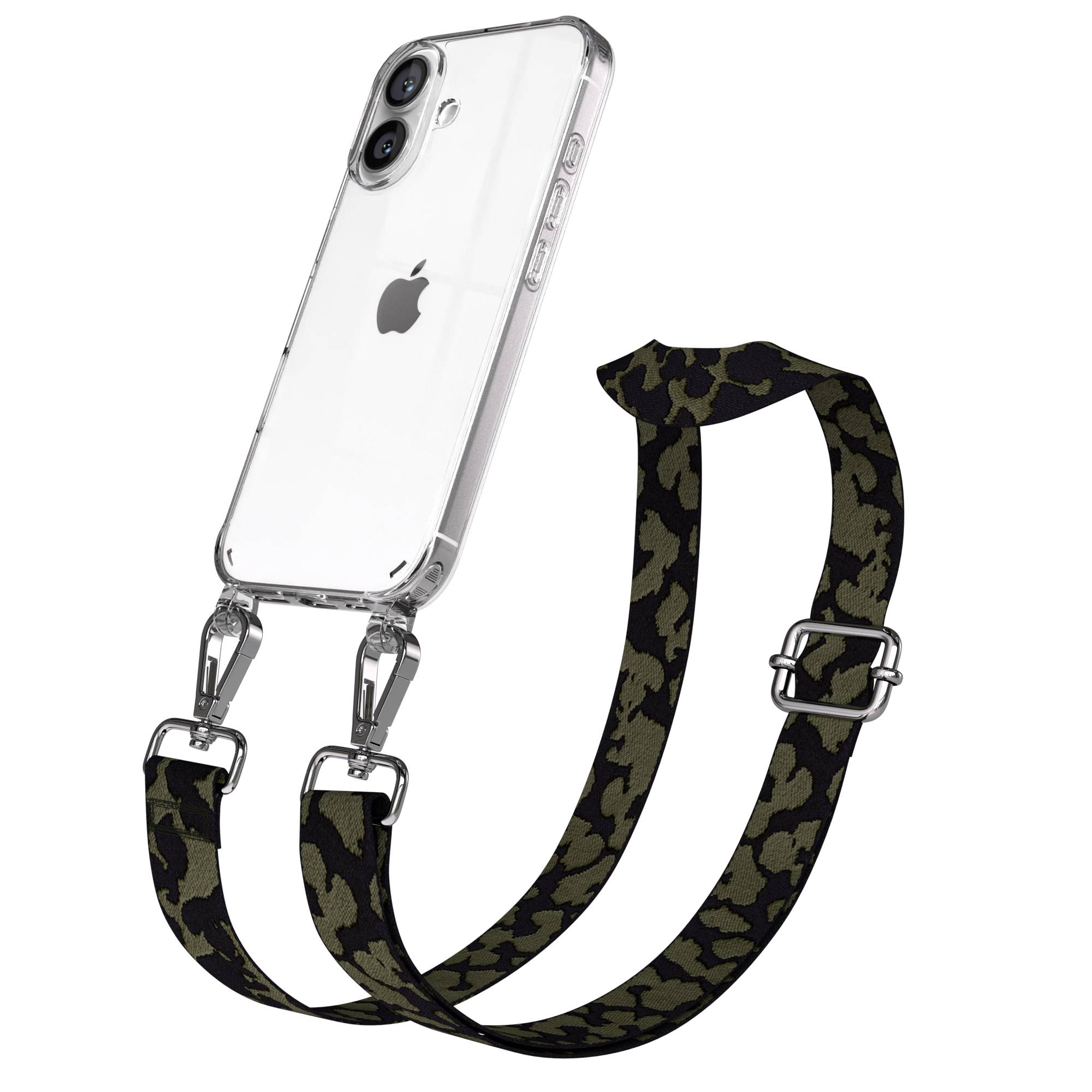 iPhone 16 Handykette mit verstellbarem Boho Band und Metallapplikationen 