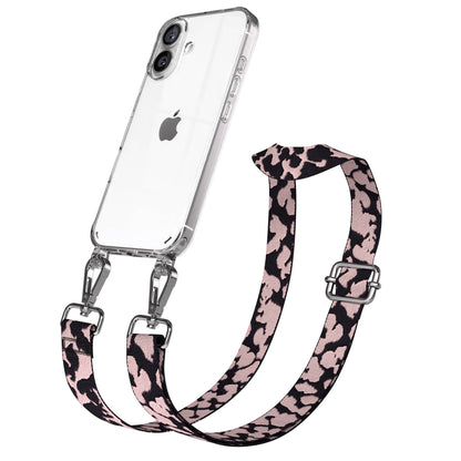 iPhone 16 Handykette mit verstellbarem Boho Band und Metallapplikationen 