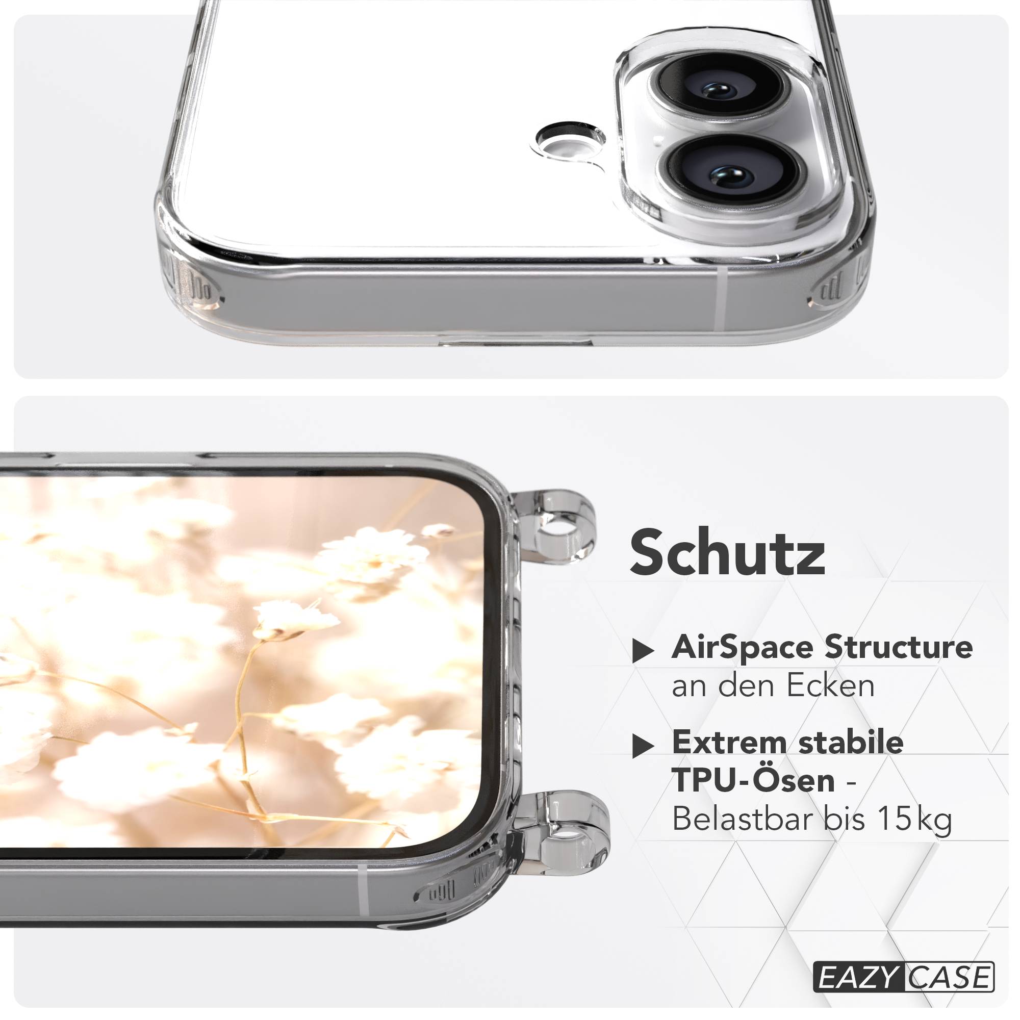 iPhone 16 Handykette mit verstellbarem Boho Band und Metallapplikationen 